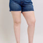 Judy Blue Double Button Waistband Denim Shorts Plus Size - DAVERRI FASHIONS