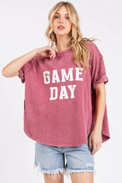 Mittoshop GAME DAY Round Neck Short Sleeve T-Shirt | T-Shirts Daverri Fashions