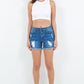 High Waist Distressed Frayed Denim Shorts Shorts