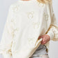 Pearl Embellished Bow Long Sleeve Sweatshirt - DAVERRI FASHIONS
