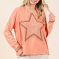 Mittoshop Mineral Wash Star Patch Long Sleeve T-Shirt - DAVERRI FASHIONS