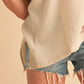 Aemi + Co Side Slit V-Neck Short Sleeve Blouse Blouses