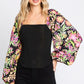 ODDI Full Size Floral Balloon Sleeve Blouse - DAVERRI FASHIONS