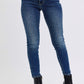 Judy Blue Full Size Run Mid-Rise Waist Skinny Jeans with Thermal Lining Dark