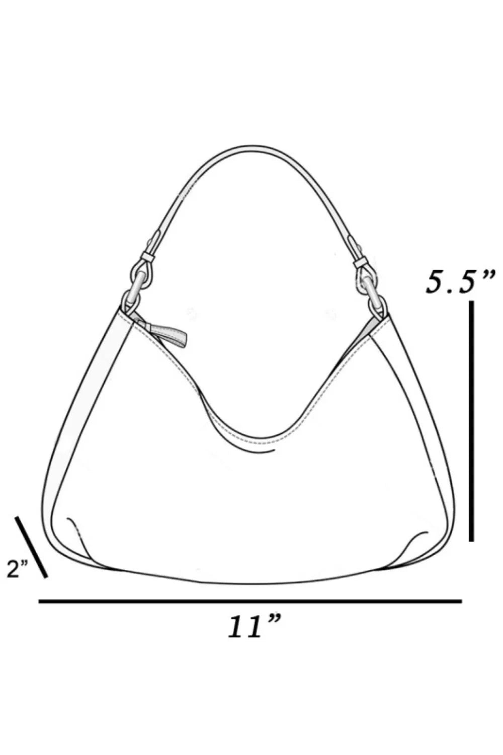 Fame Glossy Faux Leather Rivet Trim Shoulder Bag | Daverri Fashions