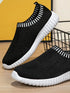 Breathable Knit Slip-On Athletic Sneakers - DAVERRI FASHIONS