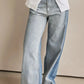 Contrast Straight Leg Jeans with Pockets - DAVERRI FASHIONS