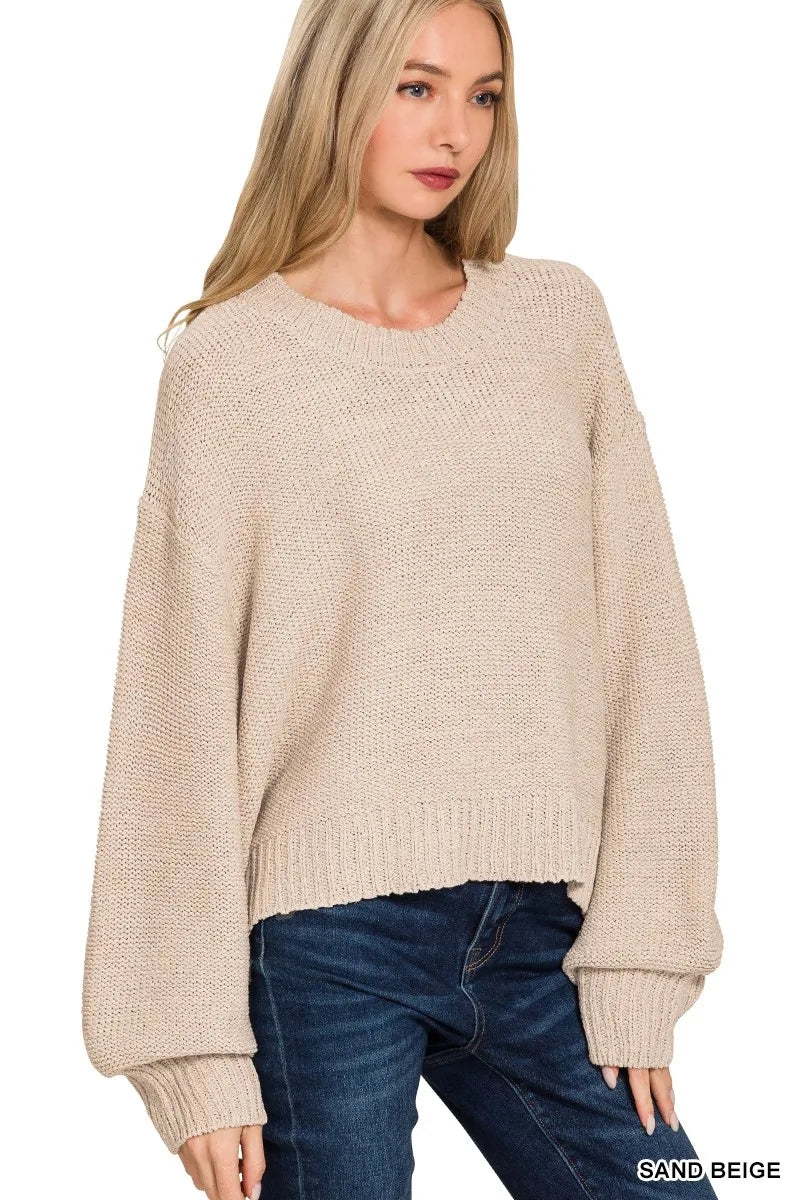 Zenana Oversized Baloon Sleeve Sweater | Sweaters Daverri Fashions