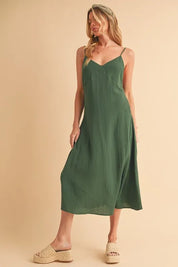 Aemi+Co Side Button Midi Cami Dress | Cami Dresses Daverri Fashions