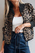 Daverri Fashions Leopard Zip Up Long Sleeve Jacket - DAVERRI FASHIONS