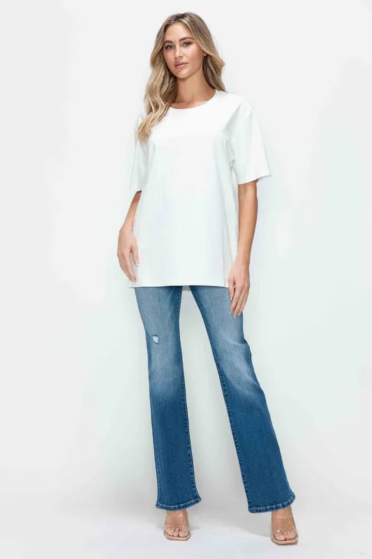 bytos Full Size Distressed High Rise Jeans with Pockets | Jeans Daverri Fashions