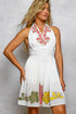 POL Floral Halter Neck Flowy Dress with pink yellow green floral embroidery