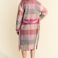 Davi & Dani Tied Color Block Collared Neck Coat Outerwear