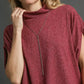 Umgee Textured Mock Neck Relaxed Top - DAVERRI FASHIONS