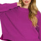 Zenana Wide Neck Band Drop Shoulder Sweater - DAVERRI FASHIONS