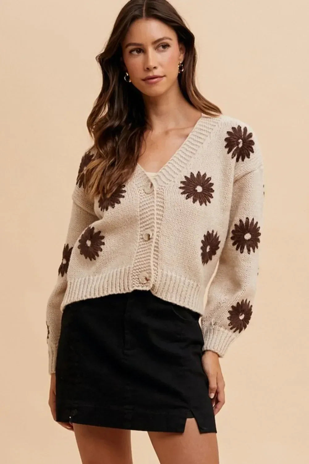 Annie Wear Comfort Stretch Cotton Slit Detailed Mini Skirt - DAVERRI FASHIONS