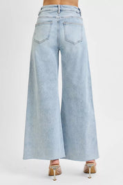 RISEN Full Size High Rise Ankle Wide Palazzo Jeans Plus Size | Jeans Daverri Fashions
