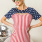 BiBi American Flag Theme Front Cut Out Top Tops