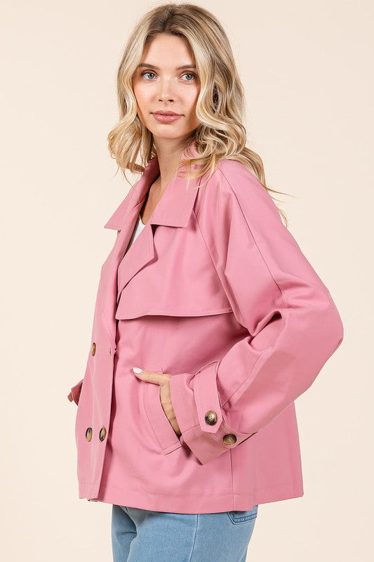 Mittoshop Double Breasted Long Sleeve Trench Coat Jacket Jackets