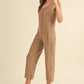 MABLE Sleeveless Knit Crop Jumpsuit with Pockets - DAVERRI FASHIONS