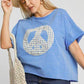 Umgee Full Size Mineral Wash T-Shirt with Lace Applique Plus Size T-Shirts