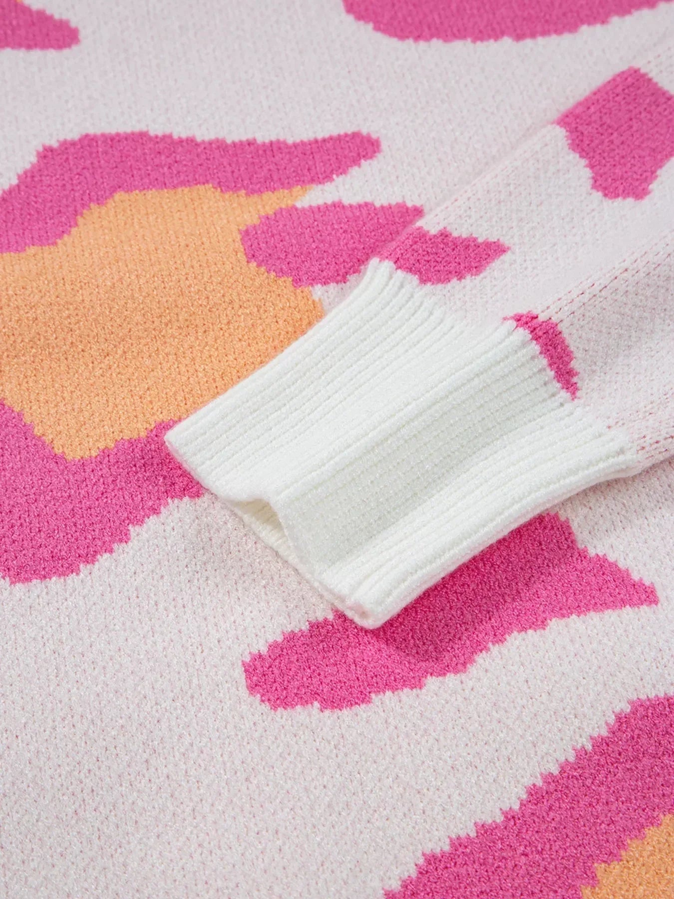 Leopard Print Drop Shoulder Baggy Sweater - DAVERRI FASHIONS