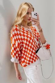 Double Take Tied Checkered Dropped Shoulder Flounce Sleeve Cardigan | Cardigans Daverri Fashions