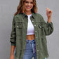 Distressed Drop Shoulder Denim Jacket - DAVERRI FASHIONS