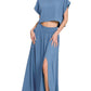 Zenana Woven Crinkle Gauze Crop Tee and Skirt Set Outfit Sets