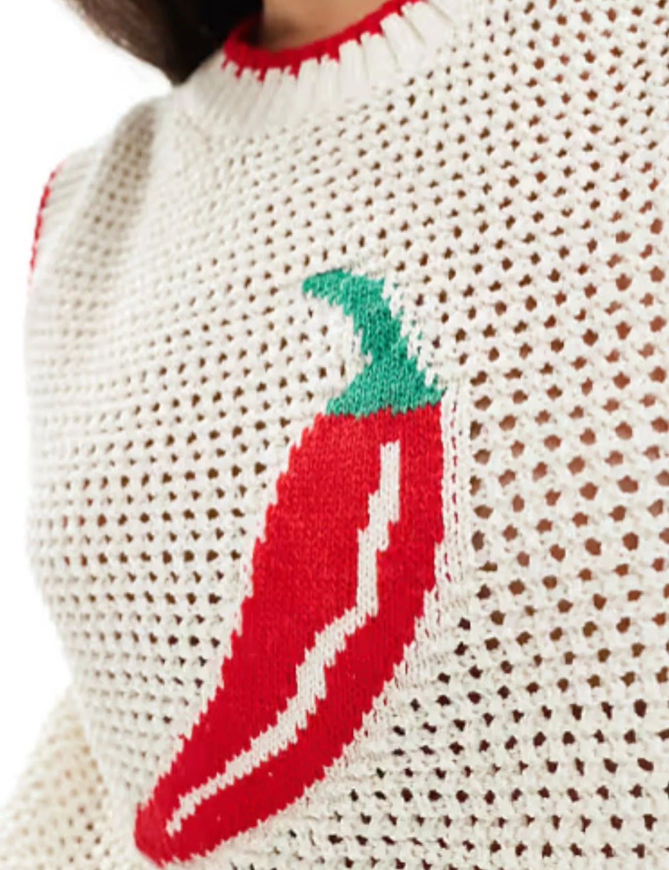 Chili Pepper Crochet Knit Tank Top | Knit Tops Daverri Fashions