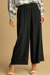 Umgee high-waisted embellished linen pants in black with metallic dots