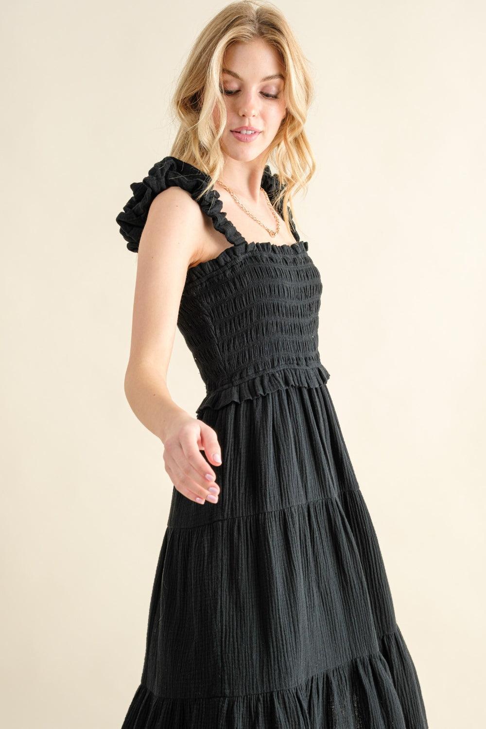 And The Why Smocked Ruffled Tiered Dress | Daverri Fashions