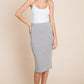 BOMBOM Elastic Waist Pencil Skirt Heather Gray