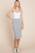 BOMBOM Elastic Waist Pencil Skirt Heather Gray