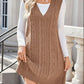 Lovelet Cable Knit V-Neck Mini Sweater Overall Dress - DAVERRI FASHIONS