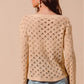 SO ME Geometric Pattern Open Knit Lightweight Sweater