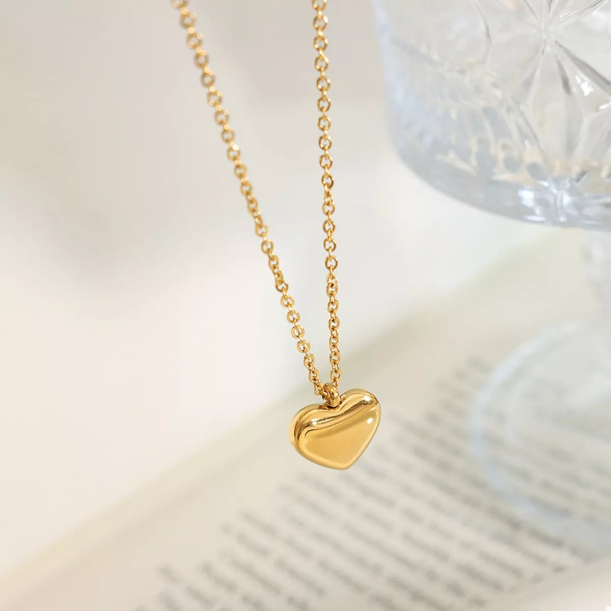 18K Gold-Plated Heart Pendant Necklace | Necklaces Daverri Fashions