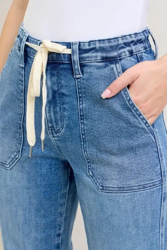 Judy Blue Full Size High Waist Denim Jogger - DAVERRI FASHIONS