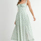 MABLE Floral Print Bustier Back Lace Up Midi Dress
