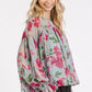 Mittoshop Floral Round Neck Flounce Sleeve Blouse - DAVERRI FASHIONS