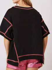 Sequin Lobster Half Sleeve T-Shirt | T-Shirts Daverri Fashions