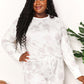 Double Take Floral Long Sleeve Top and Shorts Loungewear Set White Shorts Sets