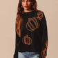 Pumpkin Embroidered Halloween Thanksgiving Sweater Sweaters
