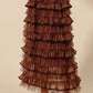 SO ME Layered Ruffled Tulle Maxi Skirt Maxi Skirts