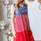 Heimish Full Size US Flag Theme Contrast Tank Dress S Tank Dresses