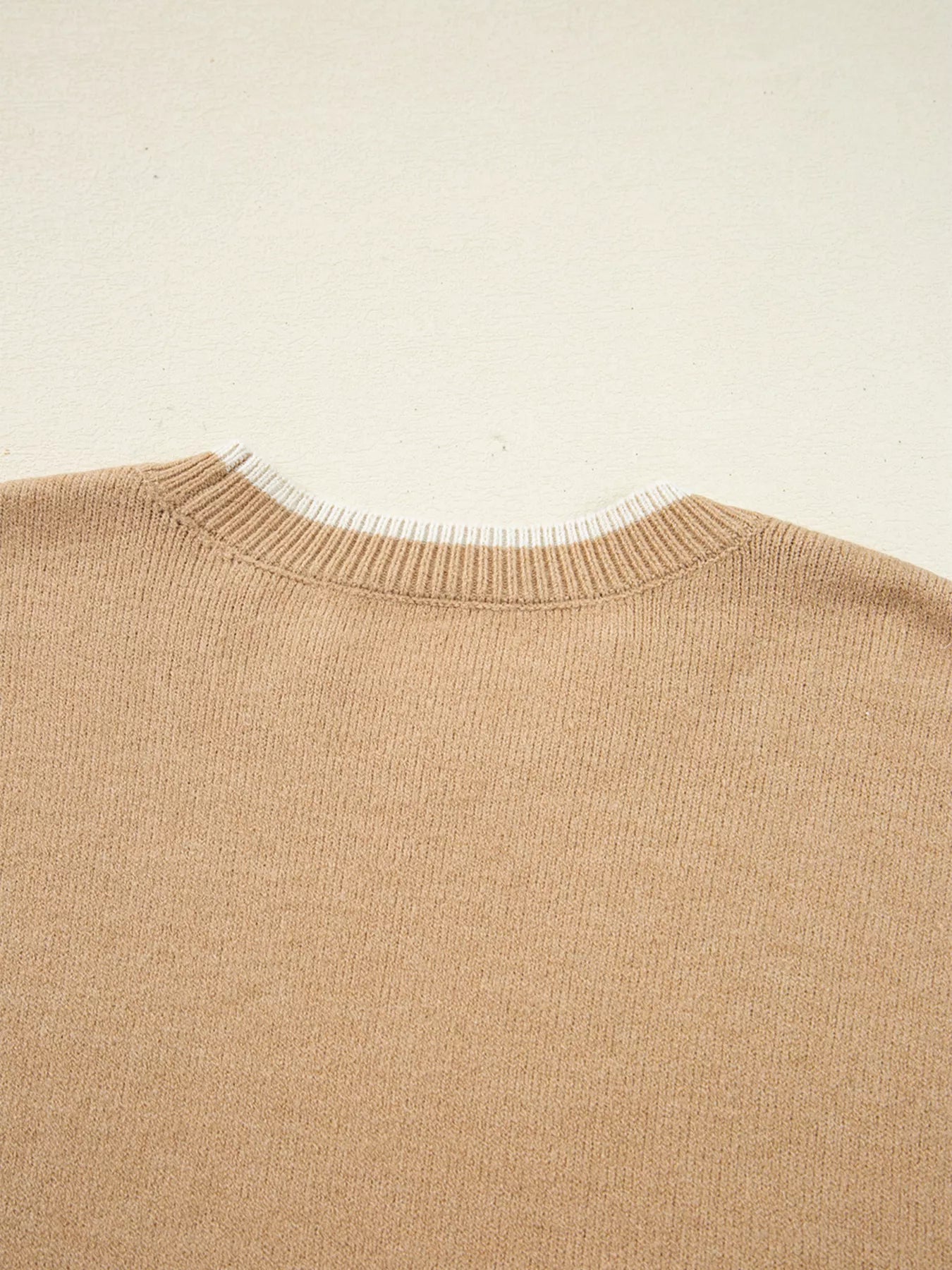 Leopard Bow Decor Split Cuff Contrast Trim Sweater | Sweaters Daverri Fashions
