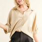 And The Why Oversized Linen Button Down Shirts Top - DAVERRI FASHIONS