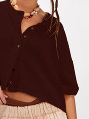 Button-Front Half Sleeve Cardigan | Cardigans Daverri Fashions