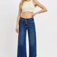 RISEN Raw Hem Wide Leg Attached Buckle Jeans Jeans