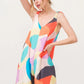 And The Why Tied Shoulder Straps Wide-Leg Geo Print Jumpsuit Jumpsuits